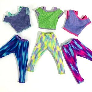 Barbie Doll Fashion 3 Made to Move Yoga Outfits Capri Leggings and Top Outfits
